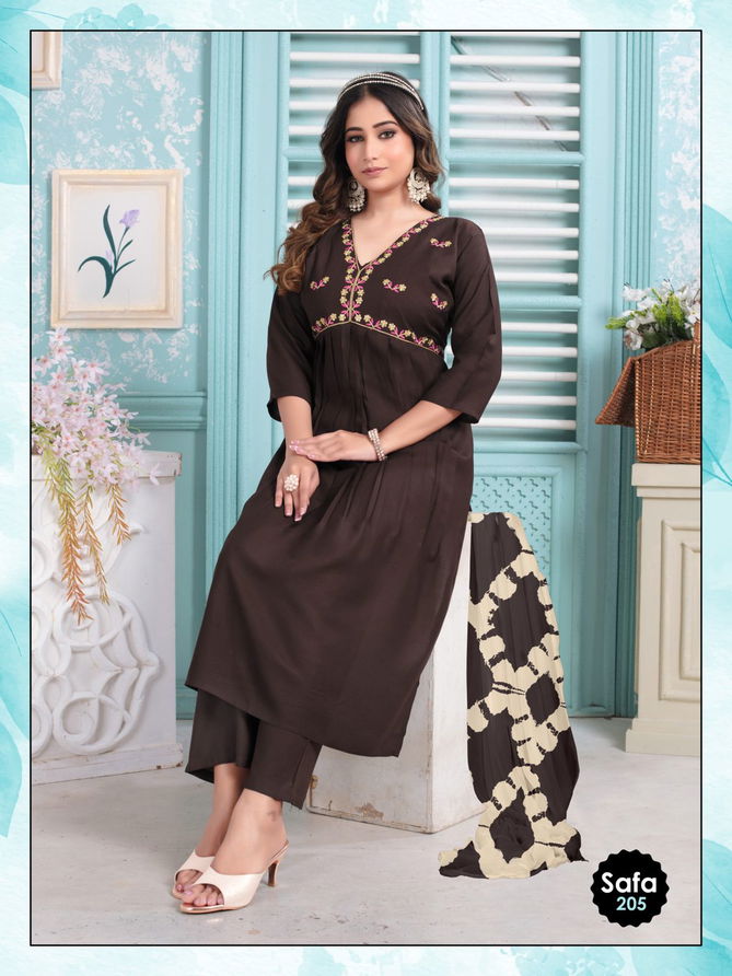 Safa Vol 1 By Ff Alia Cut Embroidery Kurti With Bottom Dupatta Wholesale rs In Mumbai
